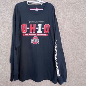 Ohio State T Shirt Mens 3XL 2014 National Champions Long Sleeve Black Gameday